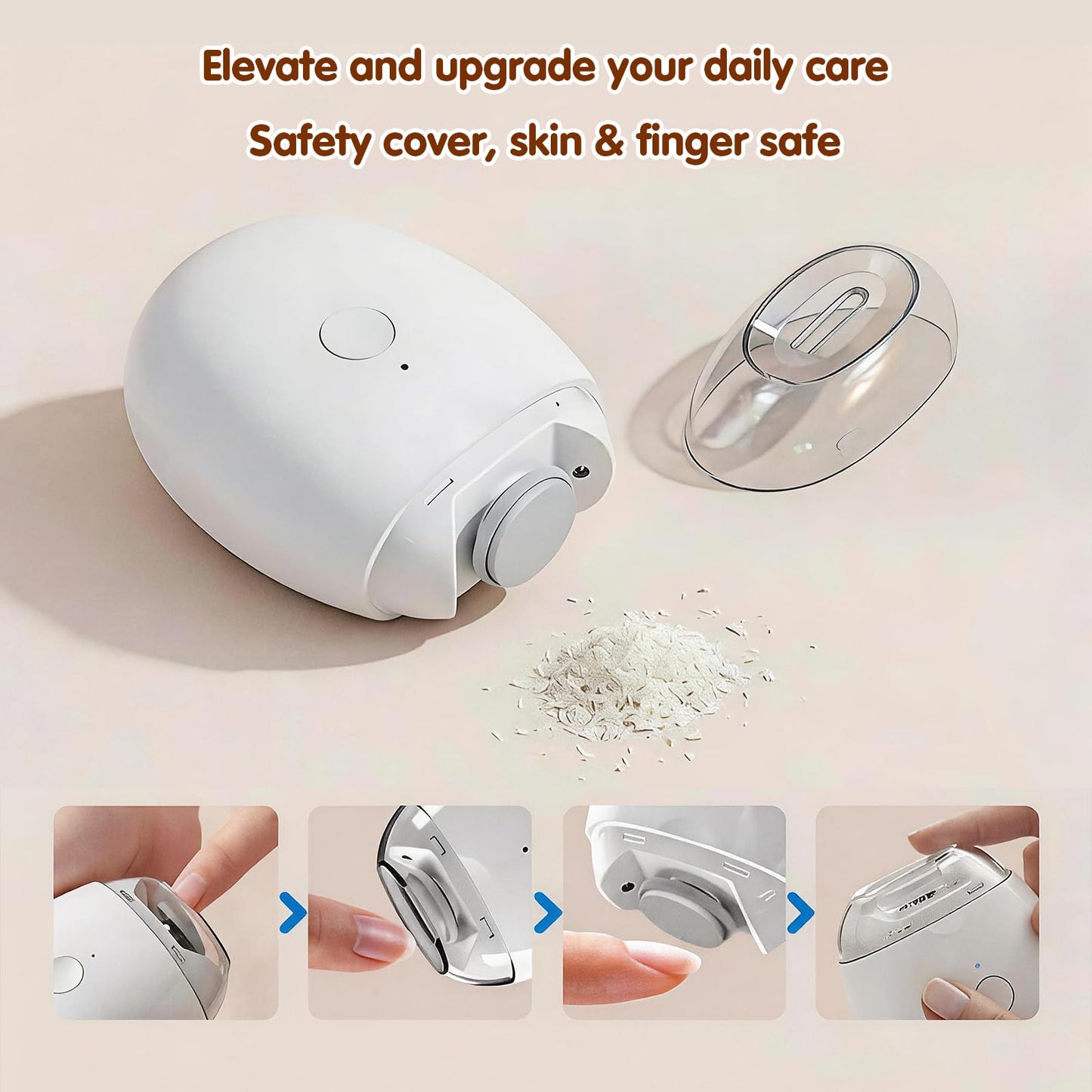 2026 Upgrade Electric Automatic Nail Clippers,Automatic Fingernail Grinder Nail Trimmer with LED Light & 3 Speeds,360° Silent Fingernail Cutter and Polishing Trimmer for Seniors Adults Baby