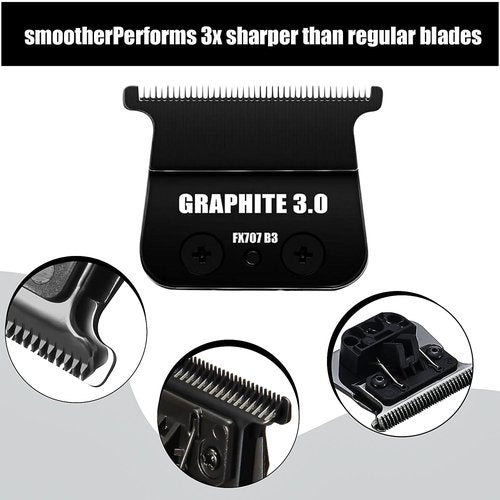 BaByliss PRO FX707Z DLC 2.0 Replacement Trimmer Blade - Zero-Gapped Design for FX787 & FX726 (Black)