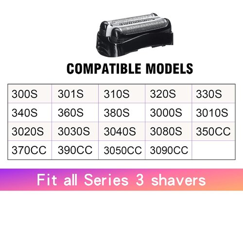 Braun Series 3 Electric Replacement Shaver Head - Compatible with 3040s, 3000s, 3050cc & More | 2 Pack