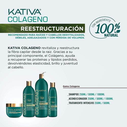 KATIVA Collagen Shampoo - Nourishing Formula for Healthy Hair - 1000 Milliliters