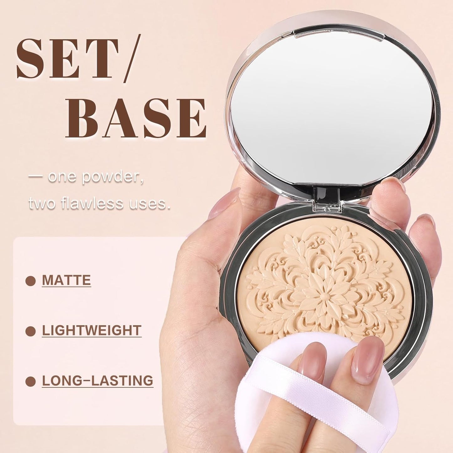 UCANBE Pressed Setting Powder - 2-in-1 Foundation & Oil Control, Hydrating | Long-Lasting Matte Finish (Fair)