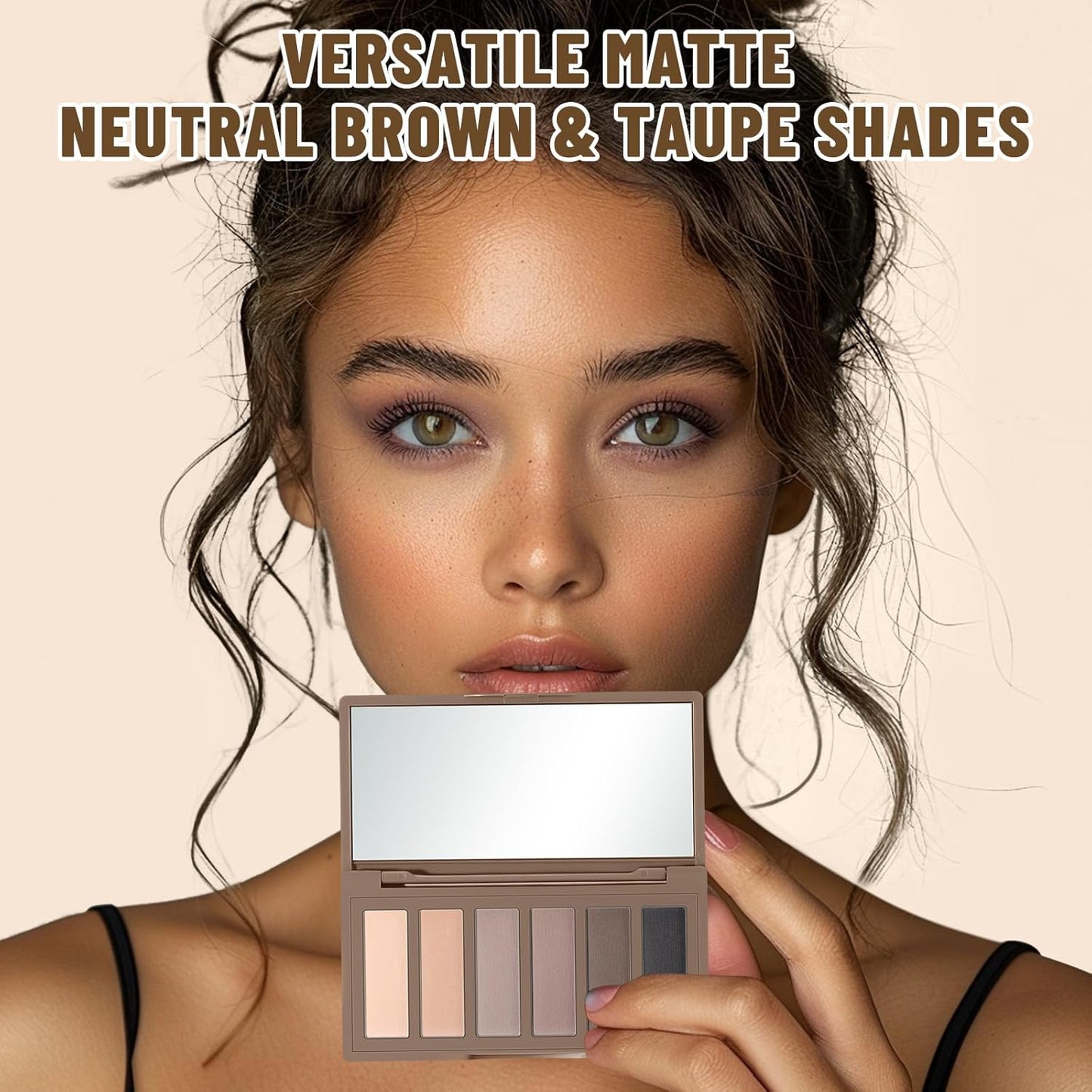 SUSIKEKI Mini Eyeshadow Palette - 6 Colors for Neutral & Smoky Looks | Highly Pigmented, Travel Size