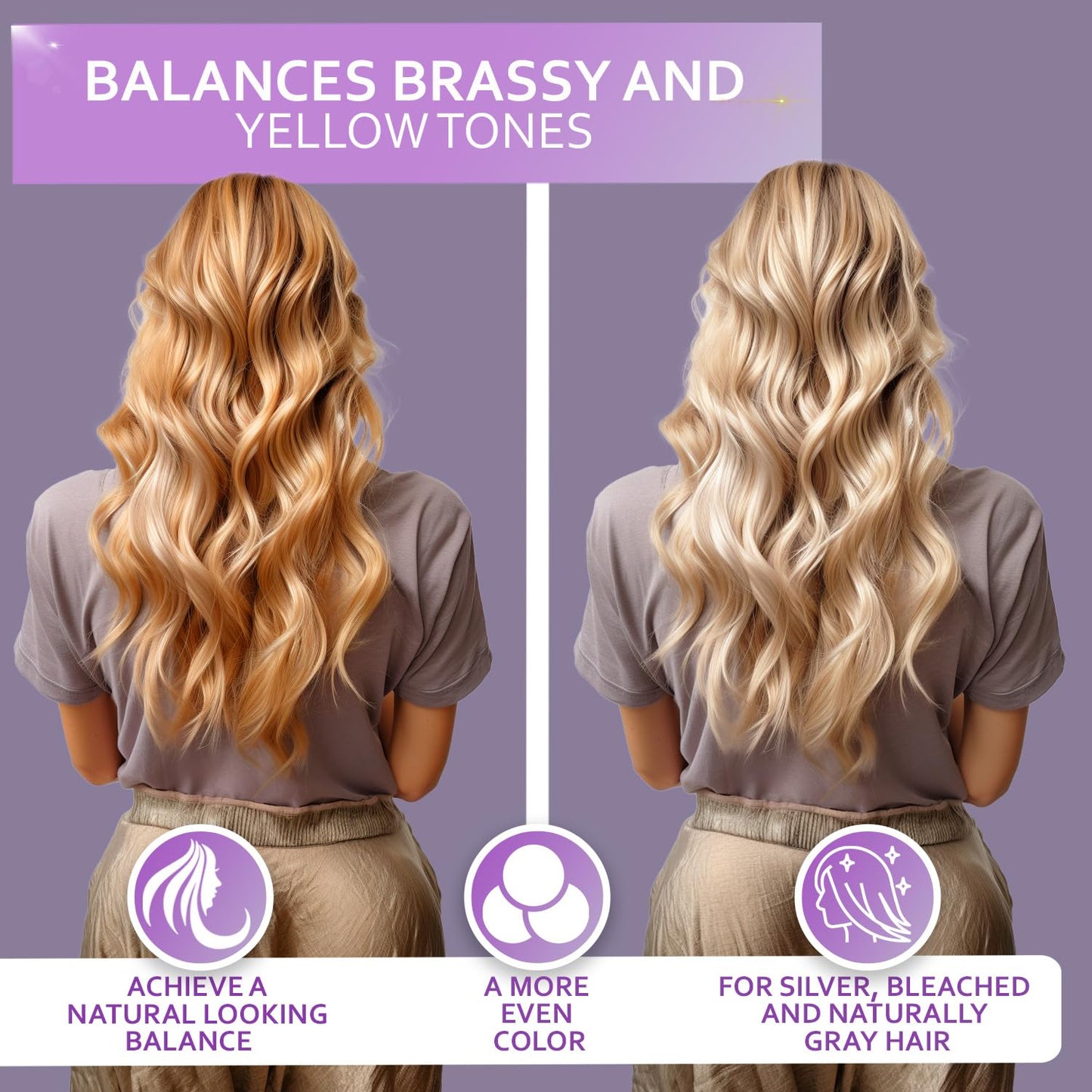 Skiennix Purple Shampoo and Conditioner Set - Sulfate & Paraben Free Toner for Blonde, Silver, and Grey Hair (2 x 16 fl oz)