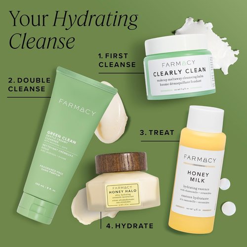 Farmacy Gentle Creamy Face Cleanser - Hydrating Formula with Aloe & Moringa Oil for Makeup Removal & Skin Refreshment | 50ml