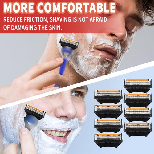 24 Replacement Razor Blades for Men – Compatible with Gillette ProGlide &Razor Systems, 5-Blade Refills, Wet Shave, Value Pack, Smooth & Precise