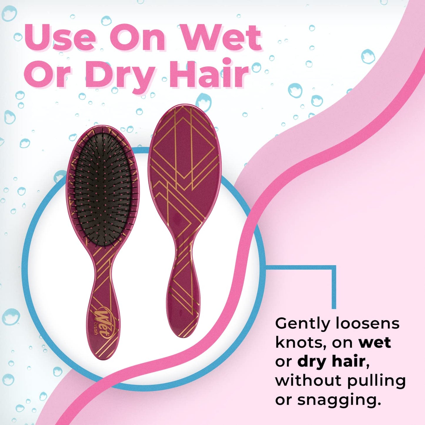 Wet Brush Original Detangler Brush - Free Spirit, Sangria - All Hair Types - Ultra-Soft IntelliFlex Bristles Glide Through Tangles with Ease - Pain-Free Comb for Men, Women, Boys and Girls
