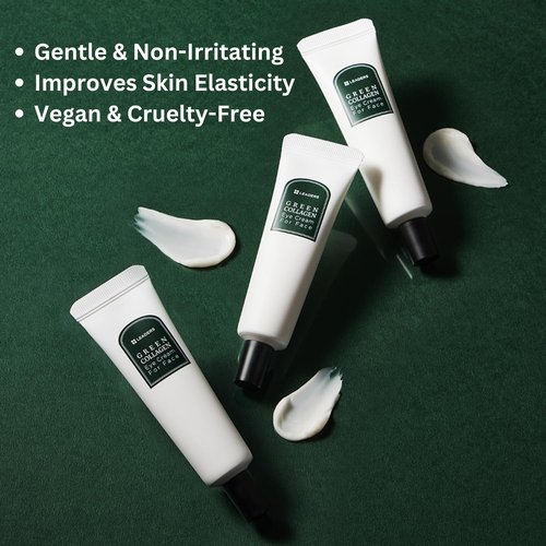 LEADERS Green Collagen Eye Cream - Vegan Anti-Aging Treatment for Fine Lines & Dark Circles, 30ml