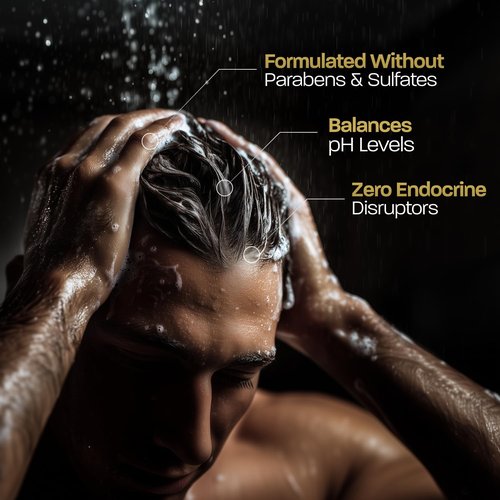 BASED Shampoo with Aloe Vera, Peppermint Oil, & Coconut Oil, Cleansing Shampoo for Men, No Sulfates, Parabens or Synthetic Fragrance, Quality Men's Hair Care, 12 fl oz Bottle (Pack of 1)