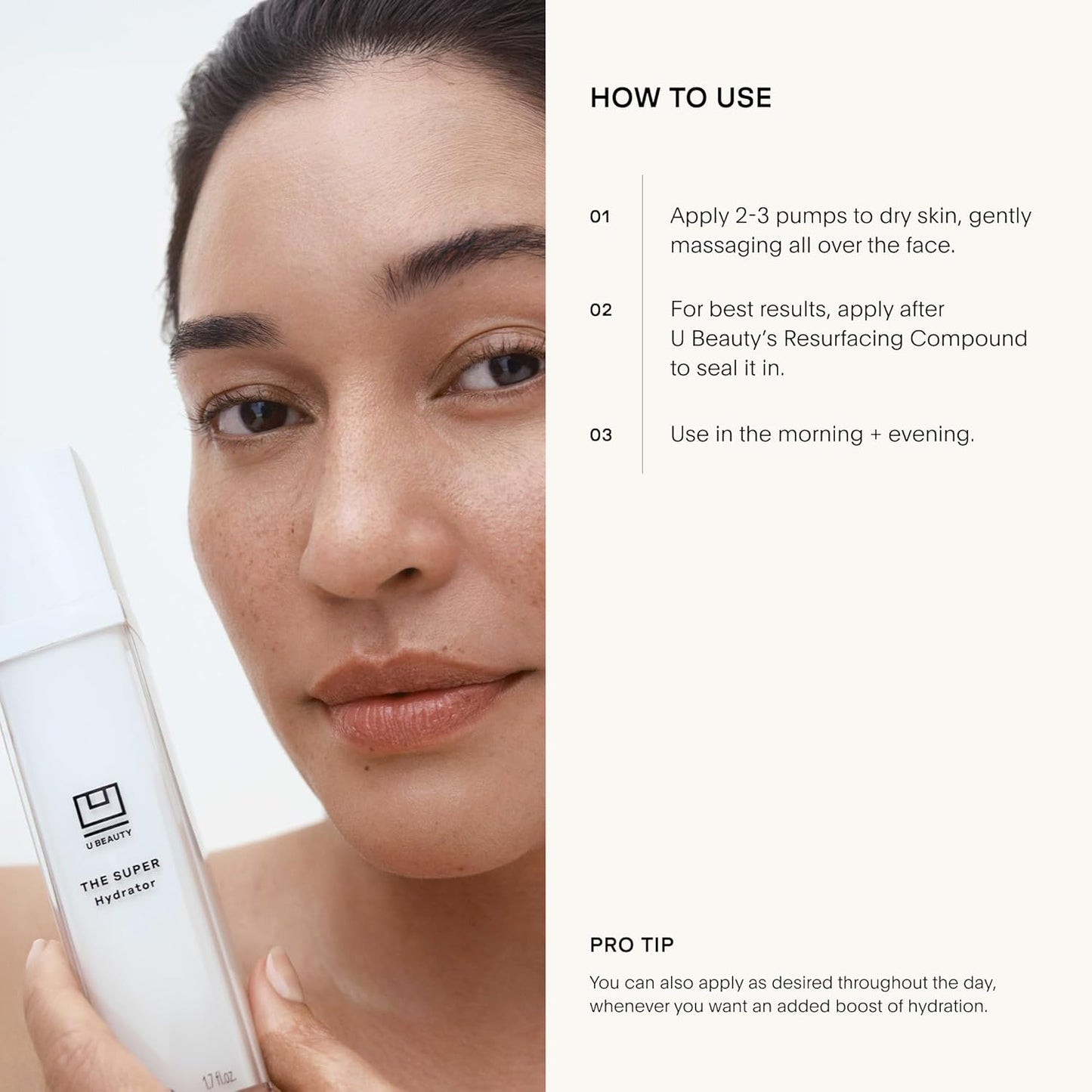 U Beauty The SUPER Hydrator - Hyaluronic Acid Moisturizing Cream with Peptides & Grapeseed Oil | 1.7 fl oz