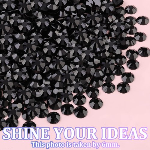 16000Pcs Resin Jelly Rhinestones for Crafting, Black Rhinestones Flatback Gems, Bedazzling Crystal with 3Pcs 10ml B7000 Jewelry Glue for DIY Crafts Clothing Tumblers Shoes Fabric Nail Art