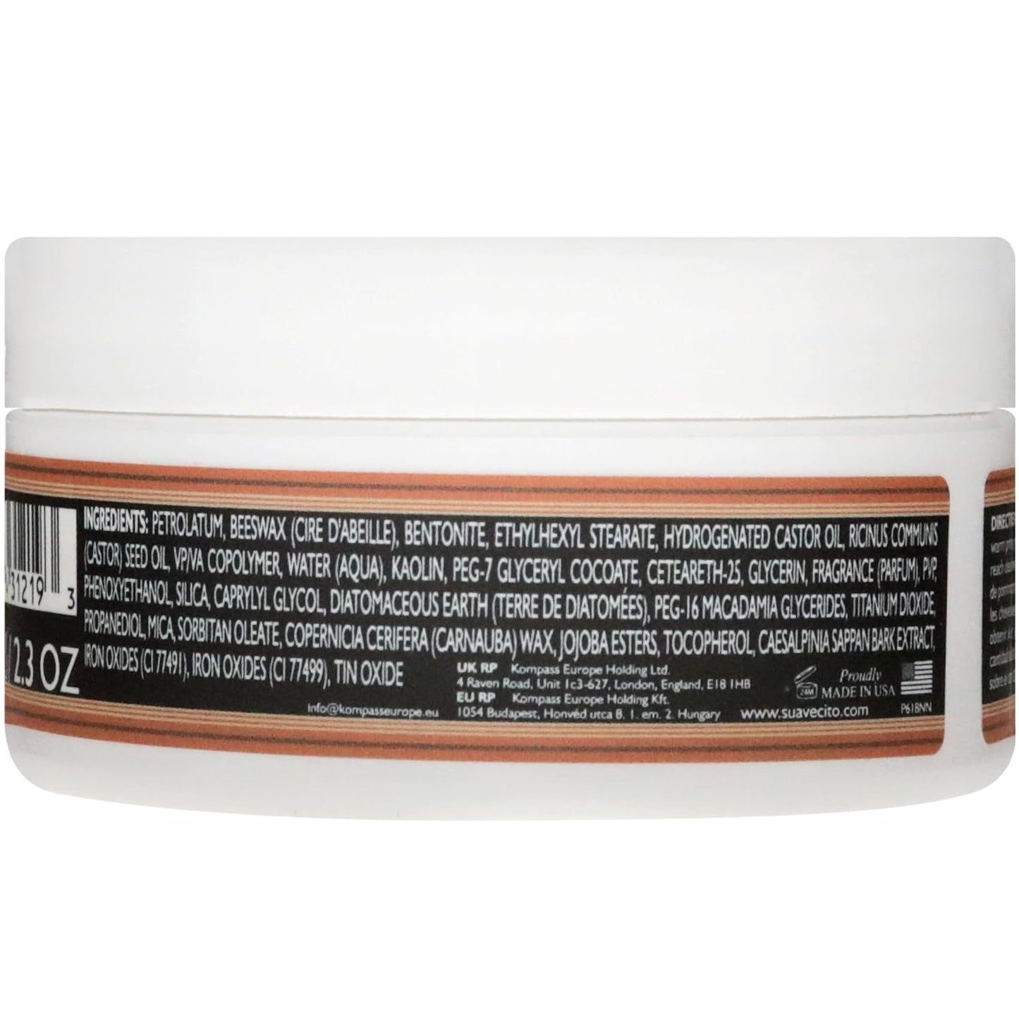 Suavecito Pomade Firme Clay for Men - Strong Hold & Low Shine Matte Finish - 2.3 oz Professional Hair Styling Clay