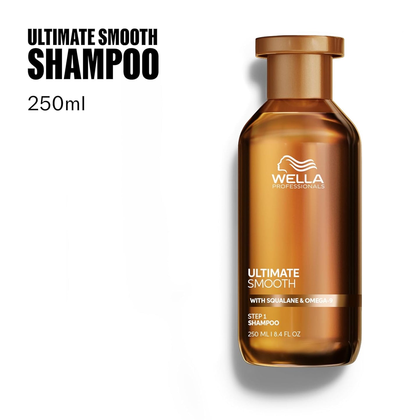 Wella Professionals ULTIMATE SMOOTH Shampoo - Shine & Smoothness for Dry, Dull, Frizzy Hair | Color Safe with Squalane & Omega 9