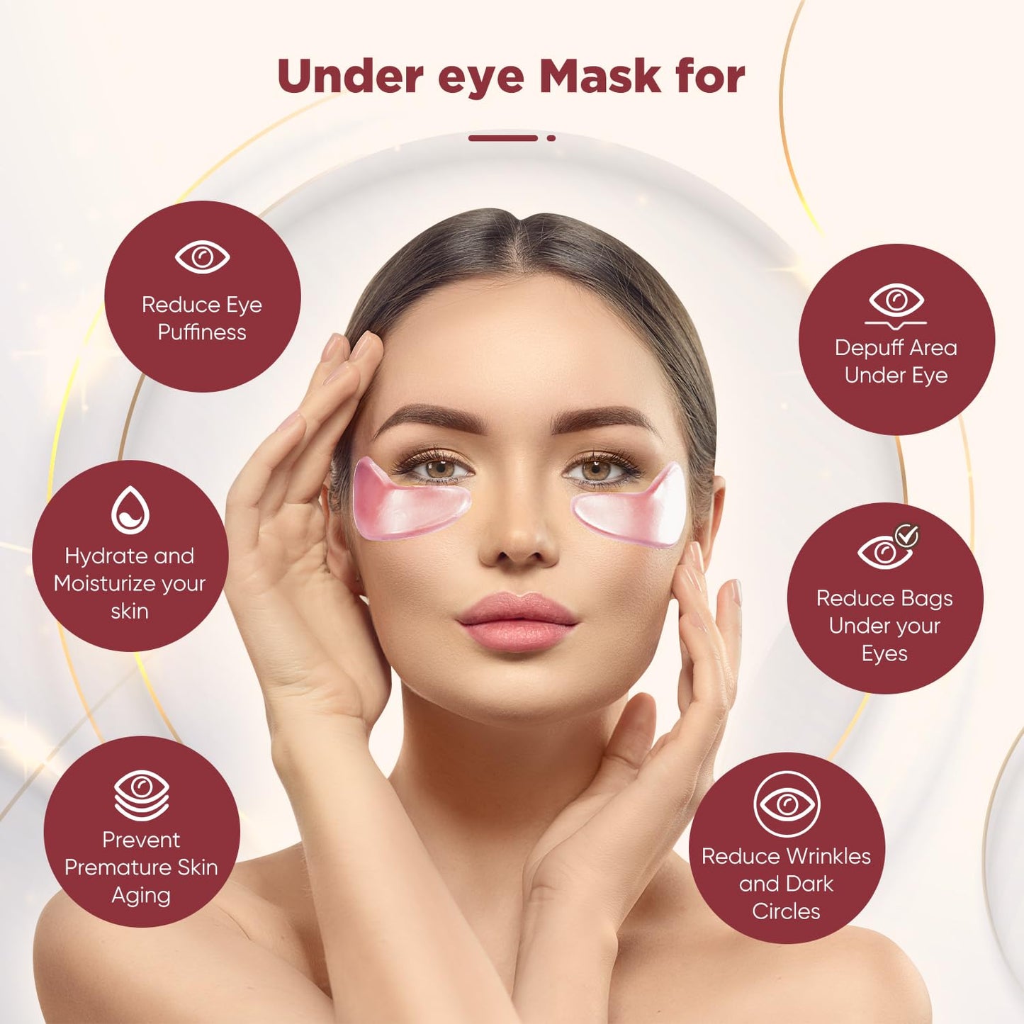 Under Eye Patches (20 Pairs), 24K Gold Eye Mask & Hyaluronic Acid Eye Patches For Puffy Eyes, Dark Circles, Puffiness, Refresh,Revitalizing, Wrinkles, Anti Aging & Face Moisturizer For Women and Men