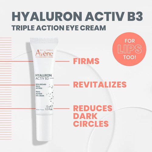 Avène Hyaluron Activ B3 Eye Cream - Anti-Aging 3-in-1 Formula for Brightening & Firming, 15ml