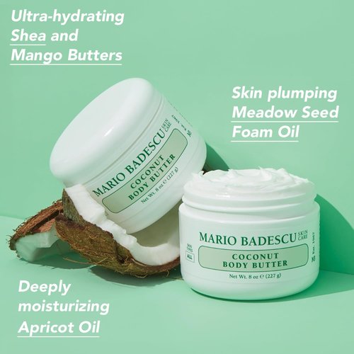 Mario Badescu Coconut Body Butter - Nourishing Moisturizer for Smooth, Radiant Skin | All Skin Types, Enriched with Shea Butter