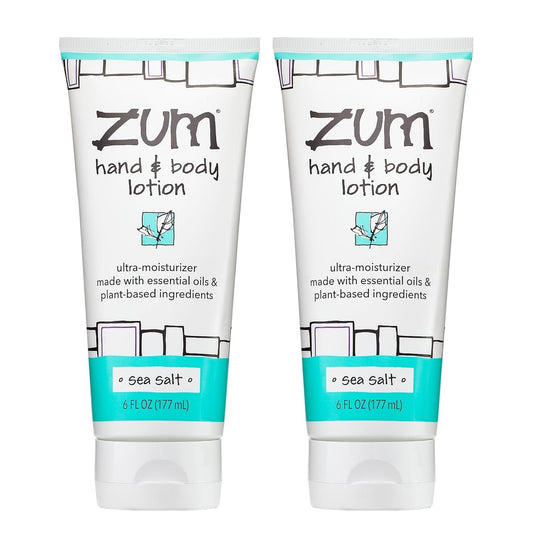 Zum Indigo Wild Hand & Body Lotion - Natural Moisturizer with Shea Butter & Jojoba Oil - Sea Salt Scent | 6 fl oz (2 Pack)