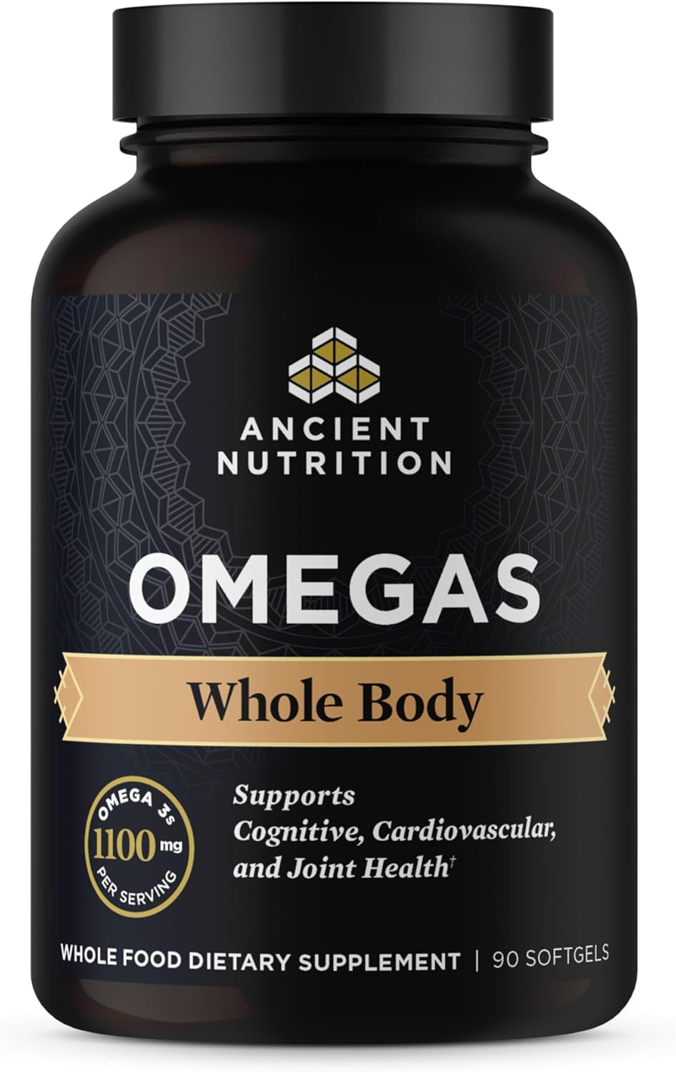 Ancient Nutrition Ancient Omegas Whole Body - Wild Caught Fish Oil with ALA, DHA, EPA - 90 Capsules