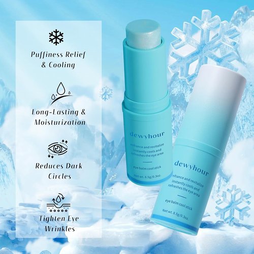 Dewyhour Under Eye Balm Stick - Cooling Moisturizing Treatment for Dark Circles & Puffiness | Korean Skin Care