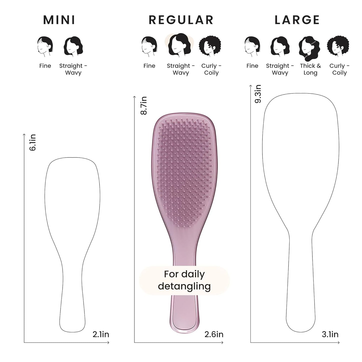 Tangle Teezer Chrome Ultimate Detangler Brush for Wet & Dry Hair, Eliminates Knots & Reduces Breakage for Straight to Curly Hair Types, Mauve