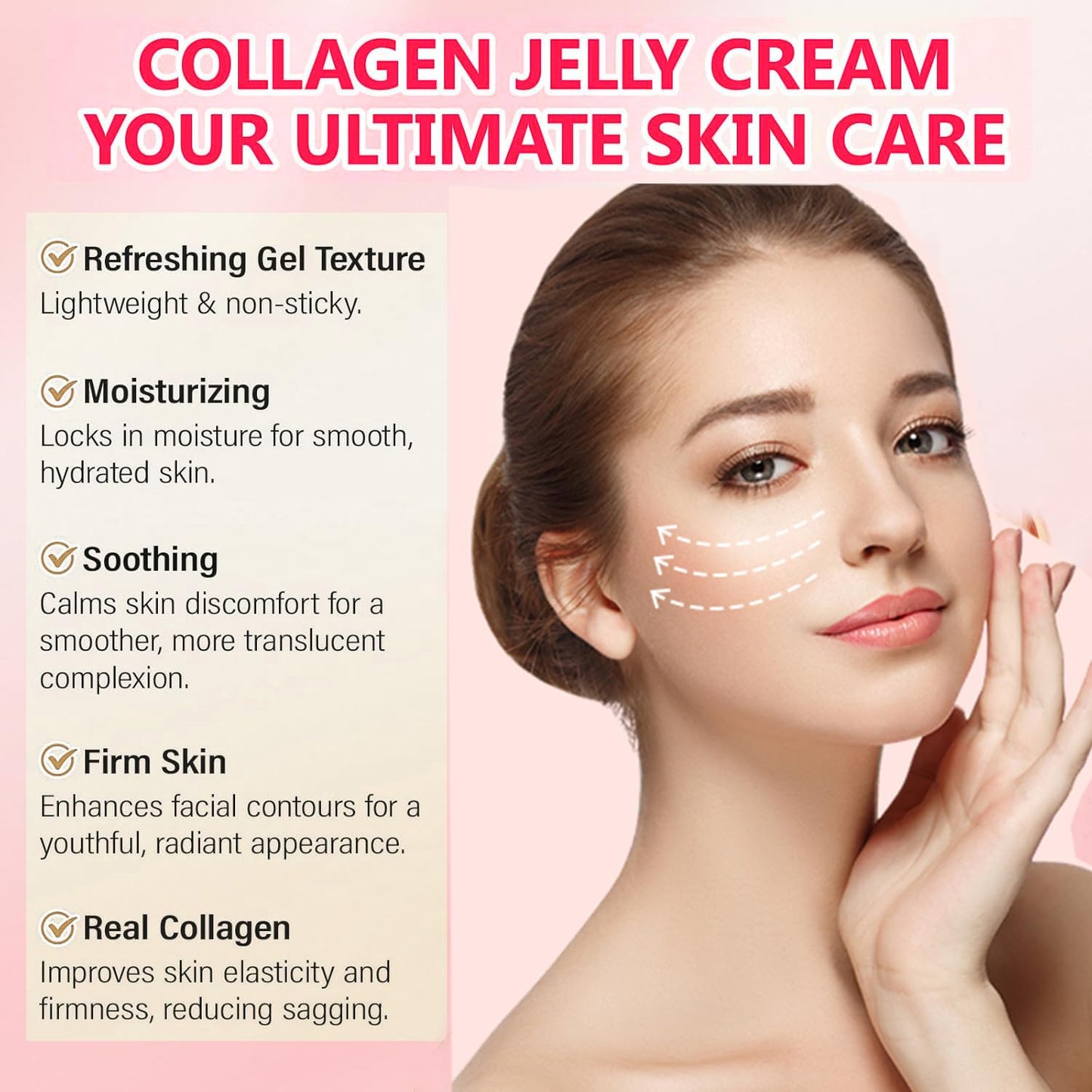 Skiennix Collagen Jelly Cream - Korean Face Moisturizer with Niacinamide & Hydrolyzed Collagen | 24-Hour Hydration (3.71 fl. oz.)