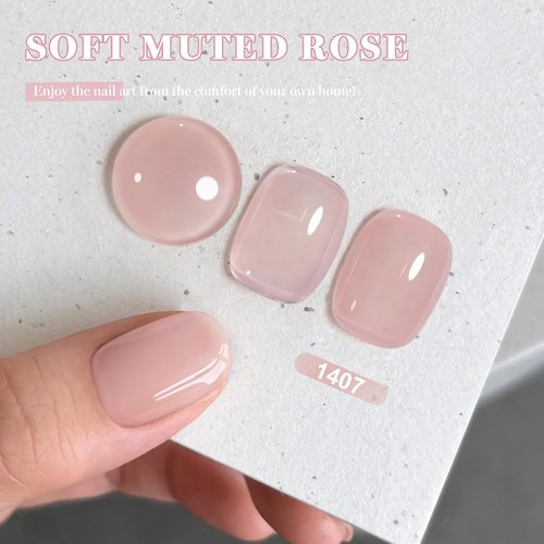 RARJSM Gel Nail Polish - Nude Beige Pink Sheer Jelly for Natural Skin Tones | 15ml Single Bottle