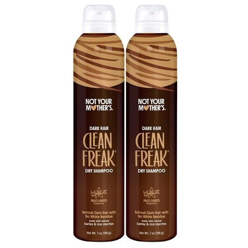 Not Your Mother's Clean Freak Dark Hair Dry Shampoo - Brunette-Tinted Instant Oil Absorption | 2 Pack, 7 oz Each