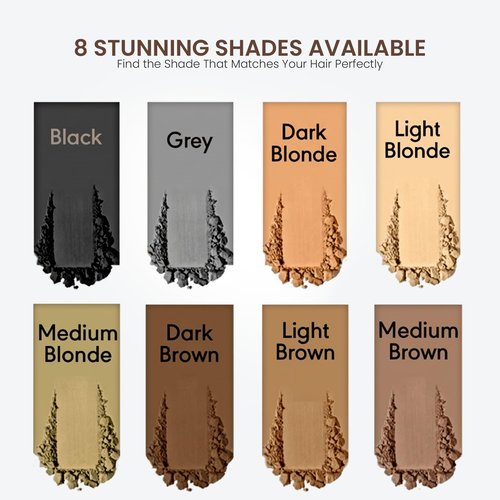 Hairline Powder, Root Touch Up Dark Brown, Instant Hair Loss Concealer for Thinning Hair, Windproof & Sweatproof Hair Root Cover Up Powder with Mirror and Puff