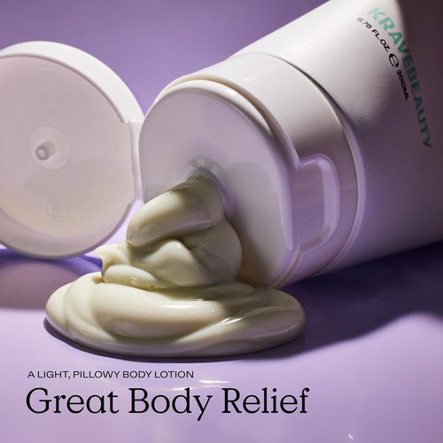 KraveBeauty Body Lotion - 24-Hour Moisture & Skin Barrier Repair for Dry/Sensitive Skin | Lightweight, Fragrance-Free, 200 mL