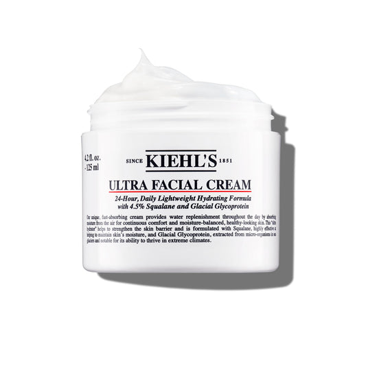 Kiehl's Ultra Facial Cream, with 4.5% Squalane to Strengthen Skin's Moisture Barrier, Skin Feels Softer and Smoother, Long-Lasting Hydration, Easy and Fast-Absorbing, All Skin Types - 4.2 fl oz