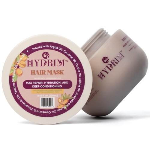 Hydrim™ Deep Conditioning Hair Mask for Dry, Damaged Hair –Infused with Argan Oil Plus 10 More Nourishing Oils – 8.45 fl oz
