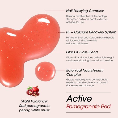 Gellen Active Glow Nail Polish - One Step Ridge Filler & Strengthener with Hexanal, 0.54 Fl Oz | Ultra-Glowy Rose Shine