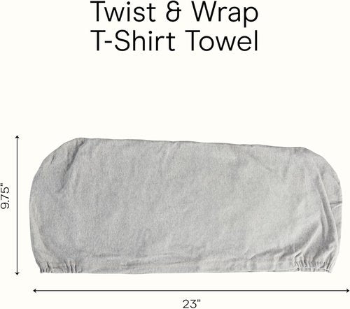 Conair Hair Towel Wrap - Fast Drying Ultra-Absorbent Cotton Turban for All Hair Types | Gray (Pack of 2)