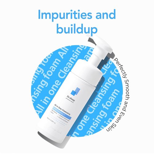 Dr. Deep All-In-One Cleansing Foaming Facial Cleanser - Gentle Makeup Remover for Bumpy Skin & Blackheads - 5.07 fl. oz