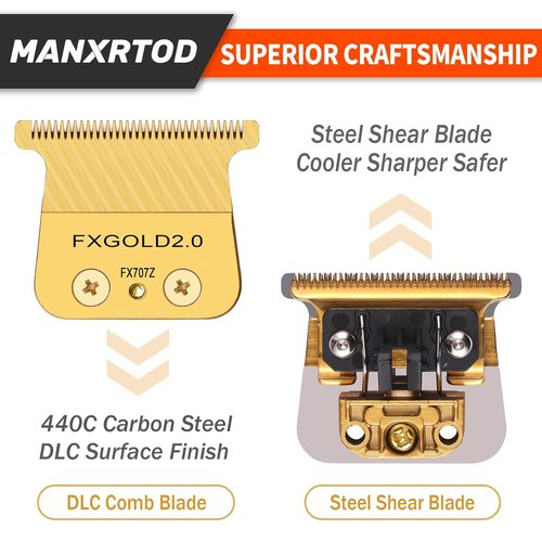FXGOLD 2.0 Replacement Blade - Ultra Precise DLC for BaBylissPRO FX787 & FX726 Trimmers | FX707Z Gold