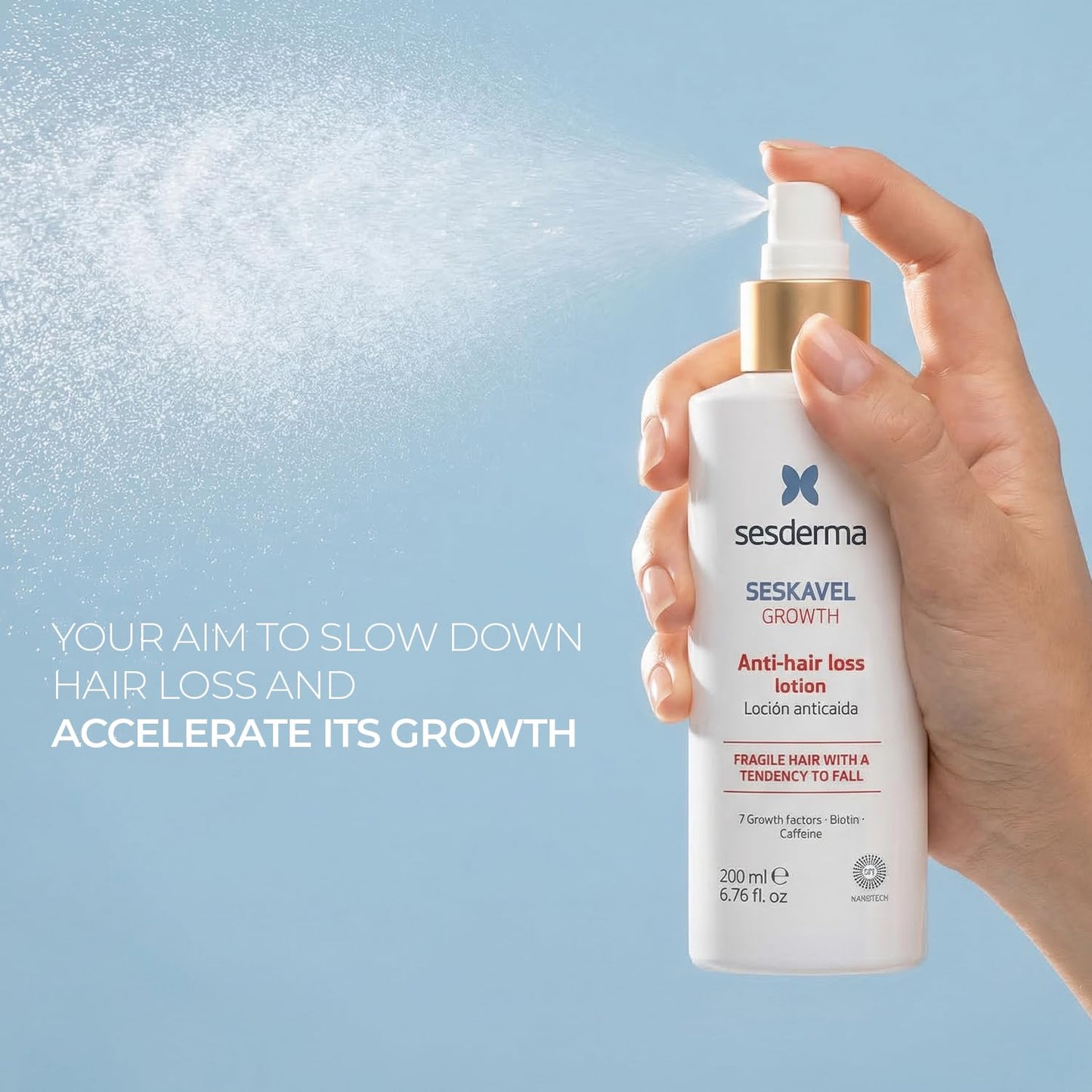 Sesderma SESKAVEL GROWTH Anti-Hair Loss Lotion - Stronger Hair & Active Growth, 6.8 fl oz