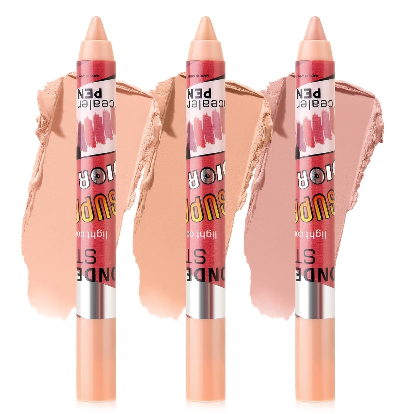 Boobeen Concealer Pencils - Multi-Use Creamy Matte Highlighter Sticks for Full Coverage | 3 Pcs Set