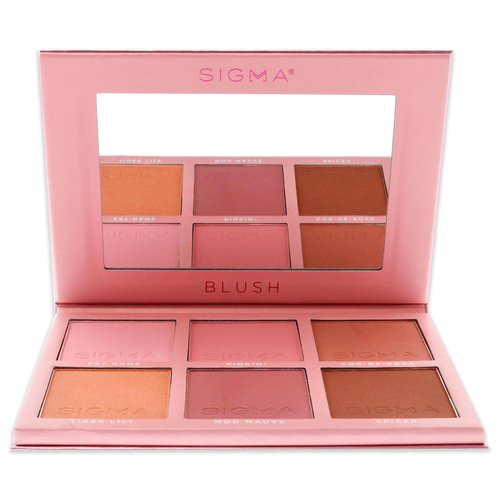 Sigma Beauty Blush Palette - Matte and Shimmer Blush Palette with 6 Hues - Vegan, Buttery Soft Pressed Powder Blush Compact