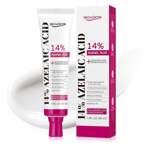 14% Azelaic Acid Acne Cream with Niacinamide & Centella,Azelaic Acid Facial Serum – Smooth & Even Skin Tone,Reduce Appearance of Blemishes,Dark Spots & Post-Acne Marks,Gentle Hydrating Formula,1.4oz