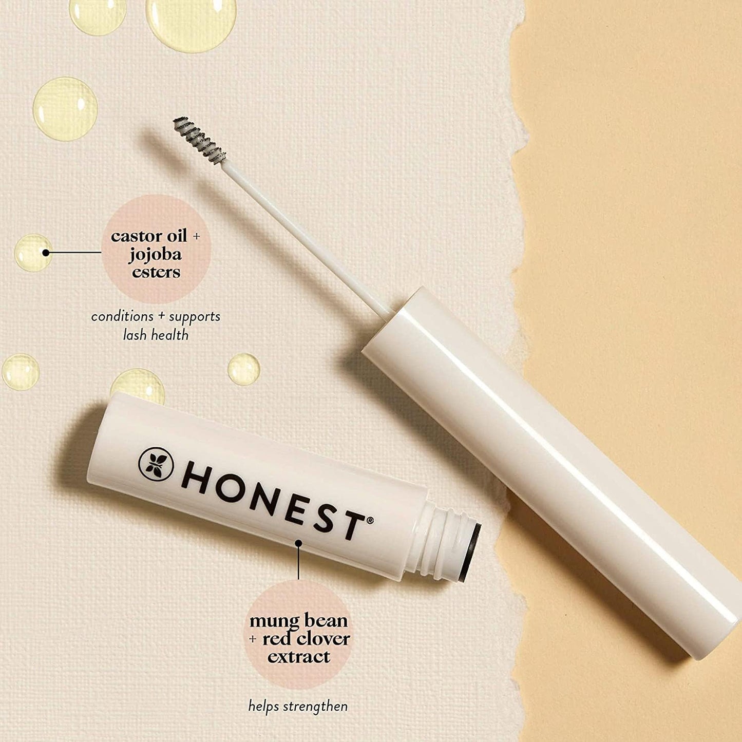 Honest Beauty Brow Gel - Fuller Looking Brows with Castor Oil & Red Clover | EWG Verified, Vegan, 0.05 fl oz