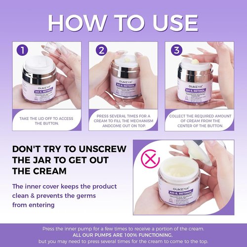 OUKEYA Retinol Lifting Neck & Face Cream - Peptide Firming Care with Hyaluronic Acid, Hydrating & Brightening