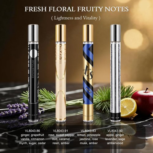 OFUN Cologne Set for Men - 10 Travel Size Perfume Samples with Woody, Fruity & Floral Notes | Perfect Gift for Any Occasion