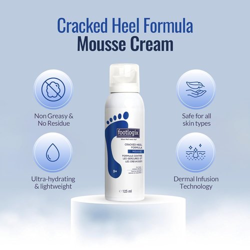 Footlogix Cracked Heel Formula - Repair Dry, Cracked Skin | 4.23 Ounce White Cream