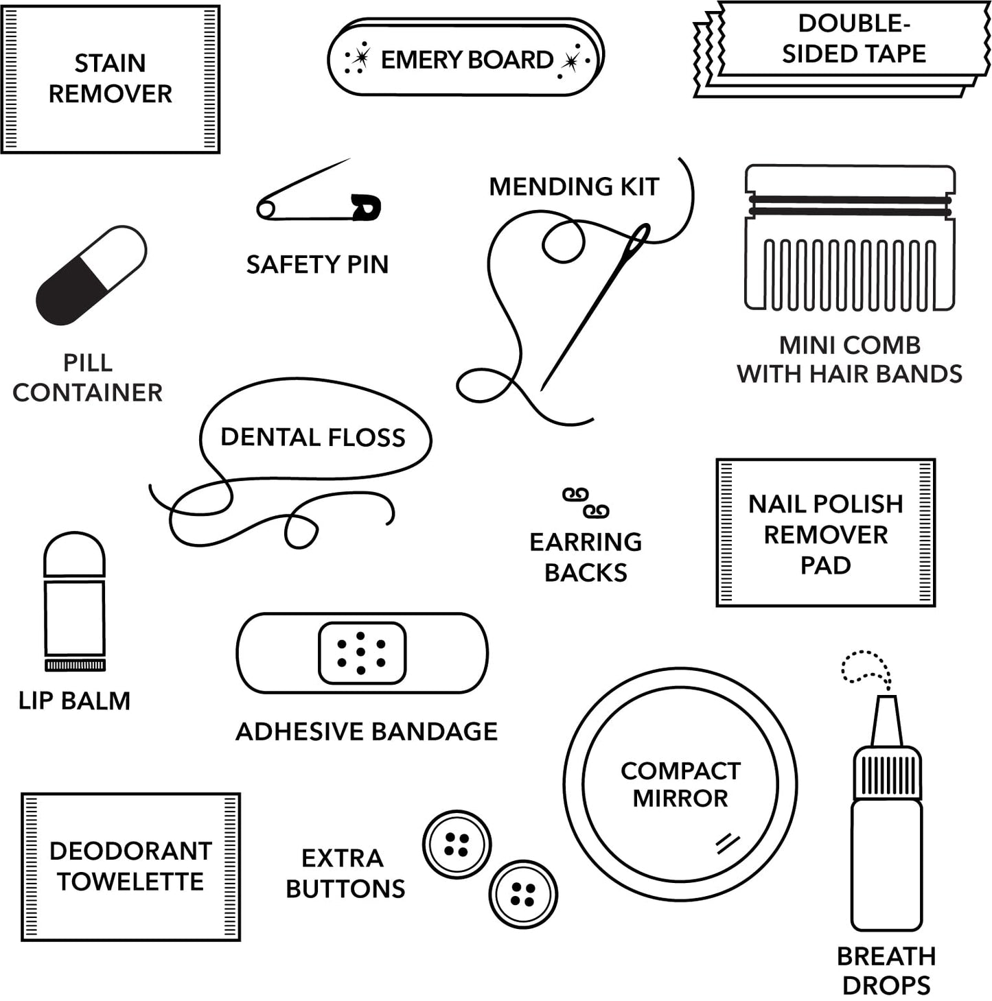 Pinch Provisions Good Luck Minimergency Kit, Includes 17 Travel-Sized Cosmetic Essentials, Convenient for Purses, Emergency Beauty Accessories, Gifts for Holiday’s & Birthday’s, Hamsa