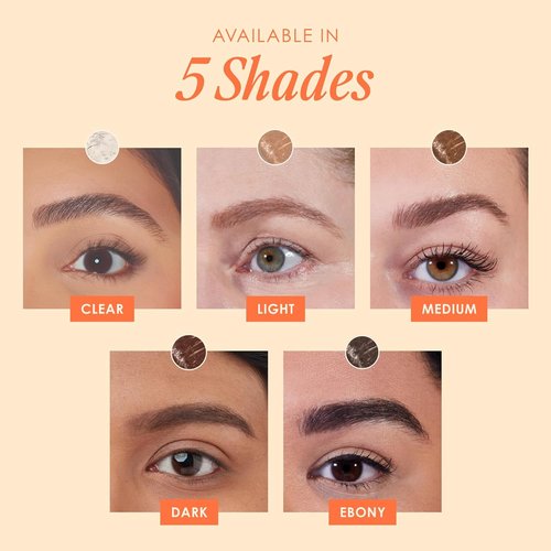 Grande Cosmetics GrandeBROW-FILL Volumizing Brow Gel - Tinted or Clear Eyebrow Mascara | Soft Flexible Hold, Water Resistant
