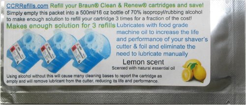 Braun® Clean & Renew® Shaver Refill Solution - 1 Packet (Makes 3 Refills) - Lemon Scent