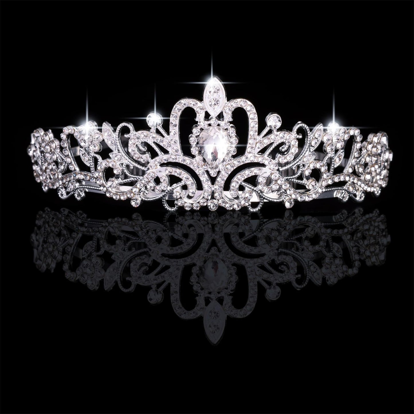 Kamirola - Silver Crystal Tiara Crowns For Women Girls Princess Elegant Crown with Combs Women's Headbands Bridal Wedding Prom Birthday Party Headbands for Women