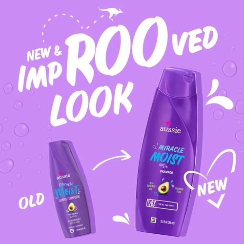 Aussie Miracle Moist Shampoo - Deep Hydration for Soft, Manageable Hair | 12.1 Ounce