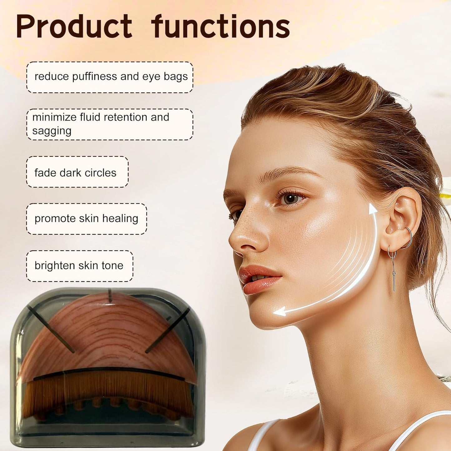 Skiennix Lymphatic Contour Face Brush - Sculpt & Lift for Defined Jawline, Ergonomic Design for All Skin Types (1PCS)