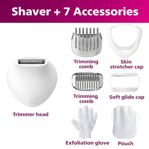 Philips Beauty Electric Shaver Series 6000 - Cordless with 7 Accessories | White BRL146/00