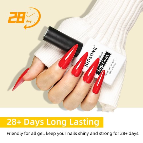 JODSONE Top Coat Gel Polish - No Wipe, High Gloss Shine, Long Lasting | 18ml for Professional Manicure